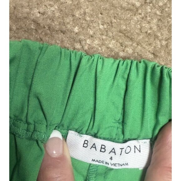 Artizia Babaton Green High Waist Shorts 4-1/4” Inseam Pockets Women's Size 4 - Picture 4 of 8